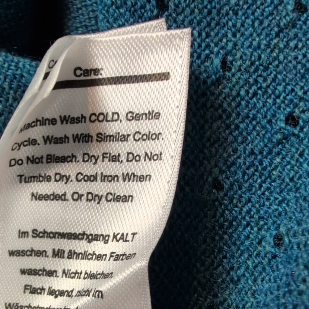 Smartwool V-Neck Long Sleeve Sweater in Teal - Picture 7 of 7